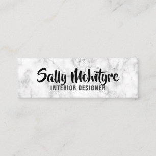Personalisierte "White Marble" Social Media Mini Visitenkarte