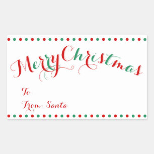 Personalisierte White Rectangle Weihnachtsmarken Rechteckiger Aufkleber