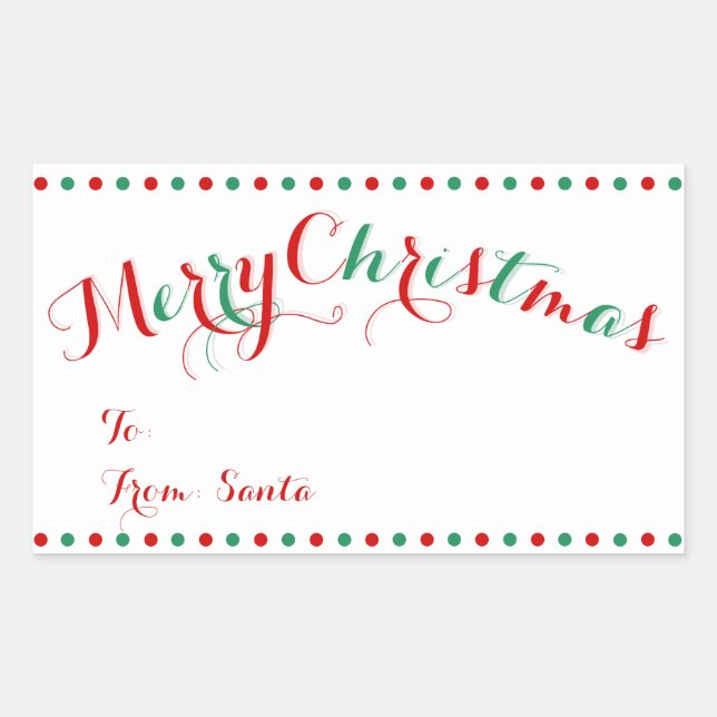 Personalisierte White Rectangle Weihnachtsmarken Rechteckiger Aufkleber (Vorderseite)