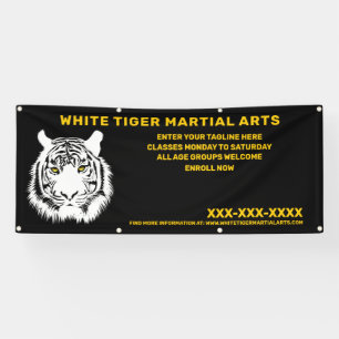 Personalisierte White Tiger Kampfkunst Anpassen Banner