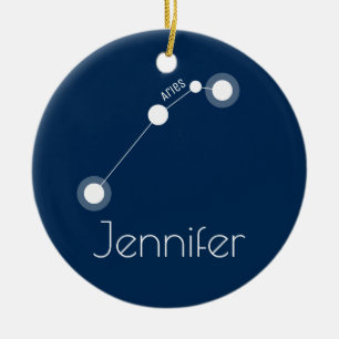 Personalisierte Widder-Konstellations-Verzierung Keramik Ornament
