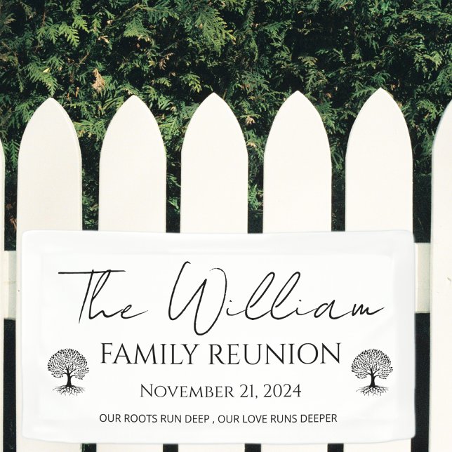 personalisierte Wiedersehen Banner (Family reunion vinyl banner modern elegant script welcome banner for family reunion event)