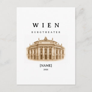 Personalisierte Wien Burgtheater Name & Jahr Postkarte