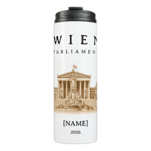 Personalisierte Wien Parlament Name & Jahr Thermosbecher