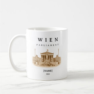 Personalisierte Wien Parlament Tasse | Name & Jahr