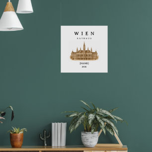 Personalisierte Wien Rathaus Name & Jahr Poster