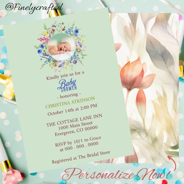 Personalisierte Wildblume Baby Girl Dusche Einladung (Von Creator hochgeladen)