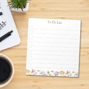 Personalisierte Wildblume Blumengarten zu tun List Notizblock