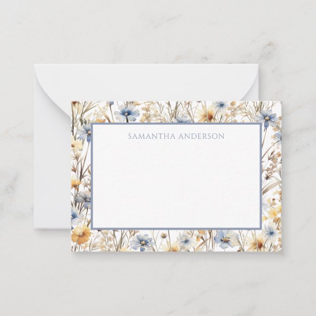 Personalisierte Wildblume Blumenkarte Mitteilungskarte (Vorderseite)