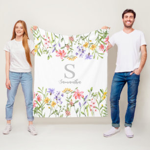 Personalisierte Wildblume Fleecedecke