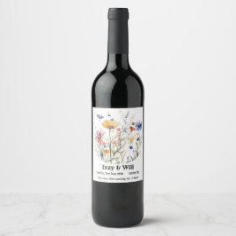 Personalisierte Wildblume Herbst Weinetikett