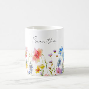 Personalisierte Wildblume Kaffeetasse
