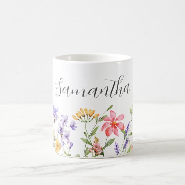 Personalisierte Wildblume Kaffeetasse (Mittel)