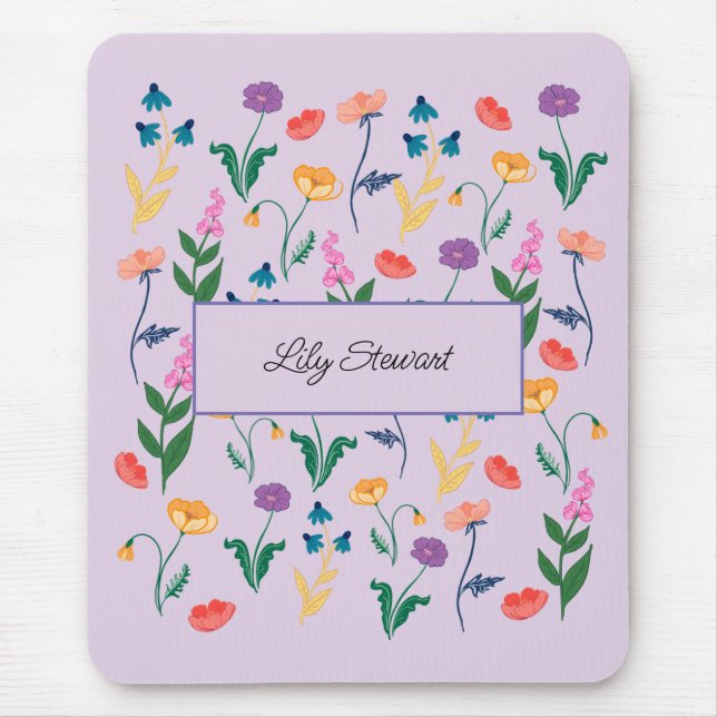 Personalisierte Wildblume Lavender Mousepad (Vorne)