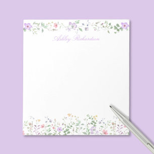 Personalisierte Wildblume Notizblock