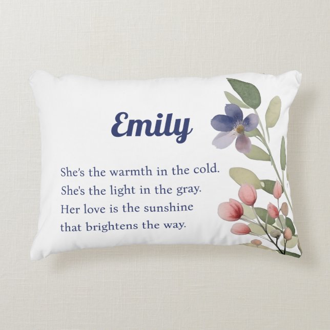 Personalisierte Wildblume Pillow - Geschenk für si Dekokissen (Vorderseite)