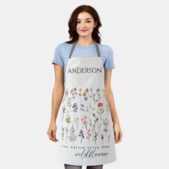 Personalisierte Wildblume Schürze (Getragen)