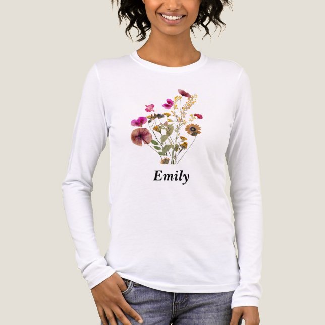 Personalisierte Wildblume Tri-Blend Shirt (Vorderseite)