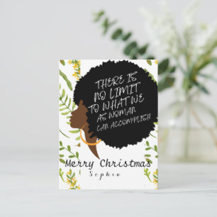 Personalisierte Wildblumen Afro-Zitat Weihnachten Postkarte
