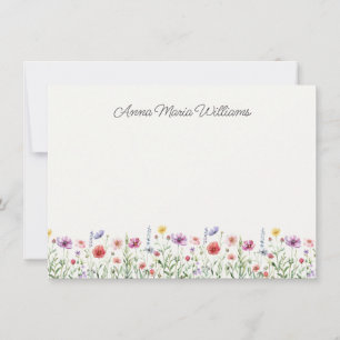 Personalisierte Wildblumen-Blumen Chic Notizkarten Mitteilungskarte