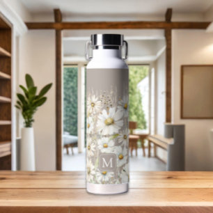 Personalisierte Wildblumen-Blumen-Monogramm Trinkflasche