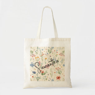 Personalisierte Wildblumen Brautjungfer Geschenke Tragetasche