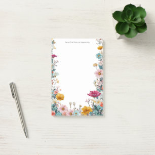 Personalisierte Wildblumen-Grenze von meinem Schre Post-it Klebezettel