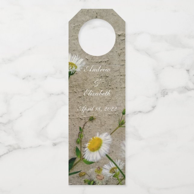 Personalisierte Wildblumen im Frühjahr Flaschenanhänger (Vorderseite)