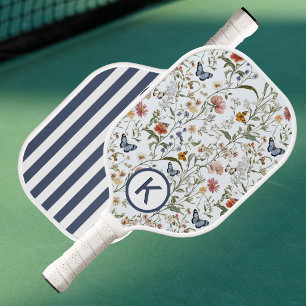 Personalisierte Wildblumen-Schmetterling-Blumen mi Pickleball Schläger
