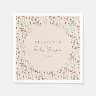 Personalisierte Wildblumenwiese Name Datum Dusche Serviette