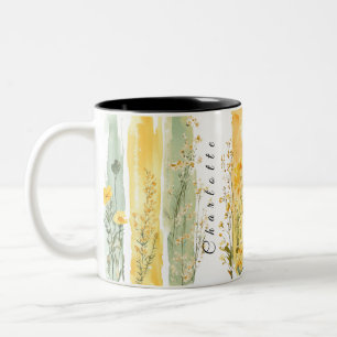 personalisierte Wildblütenmuschel 4 Zweifarbige Tasse