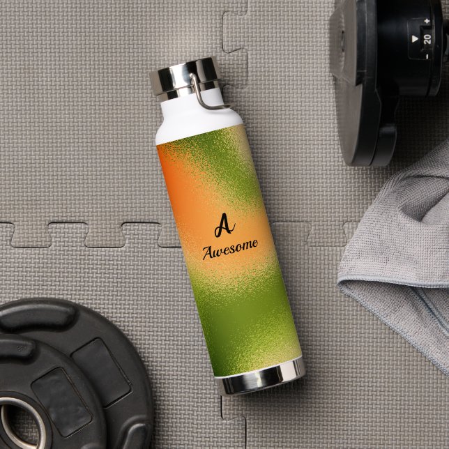 Personalisierte Wilde Rostolivgrün Trinkflasche (Fitnessstudio (gedreht))