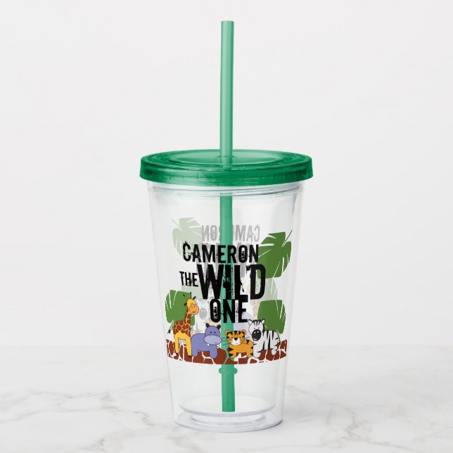 Personalisierte WildOne Safari Tierbeispiele Acryltrinkbecher (Vorderseite)