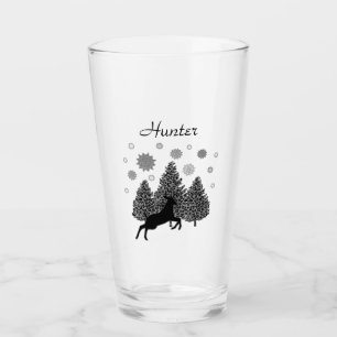 Personalisierte Wildtiere Schnee Natur Weihnachten Glas