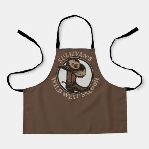 Personalisierte Wildwest-Saloon-Western-Cowboystie Schürze