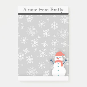 Personalisierte Winter-Schnee / Schneemann 2 Post- Post-it Klebezettel