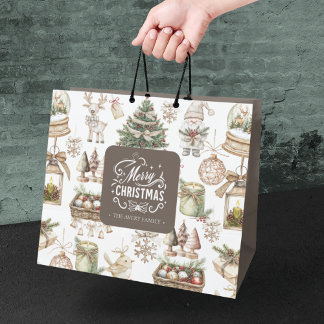 Personalisierte Winterlandschaft Große Geschenktüte