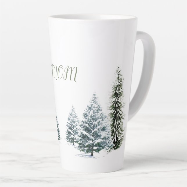 Personalisierte Winterlandschaft Latte Tasse (Rechte Ecke)