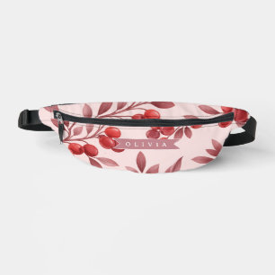 Personalisierte Winterrote Beeren-Botanik-Cottage Bauchtasche