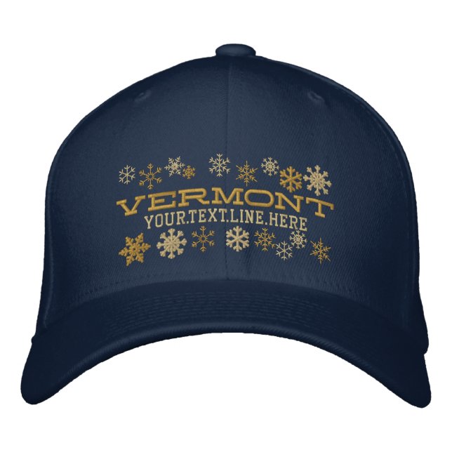 Personalisierte Winterschneeflocken Bestickte Baseballkappe (Vorderseite)