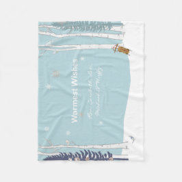 Personalisierte Winterschneeszene Fleecedecke