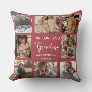Personalisierte "Wir lieben dich, Oma" Fotocollage Kissen