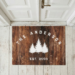 Personalisierte Wohngestaltung Rustikales Holz Fußmatte