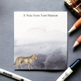 Personalisierte Wolf Blauer Wolken Notizblock