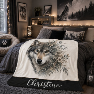 Personalisierte Wolf-Sherpa-Decke Sherpadecke