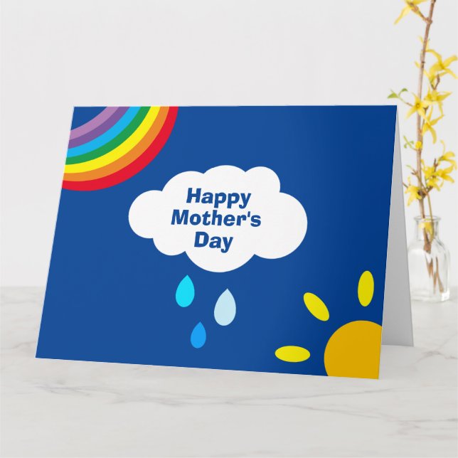 Personalisierte Wolke, Regen und Sonnenschein Mutt Karte (Gelbe Blume)