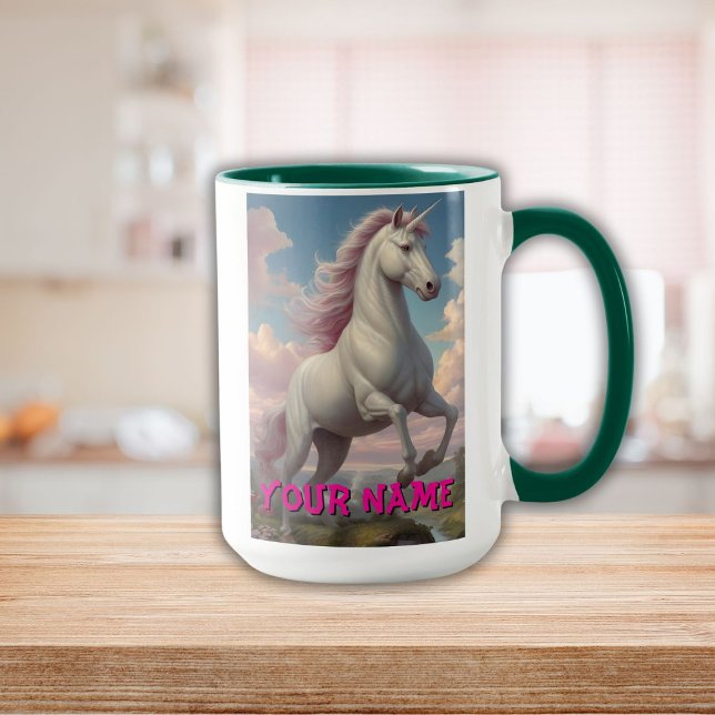 Personalisierte Wolken Tasse (Personalized White Unicorn Clouds Mug)