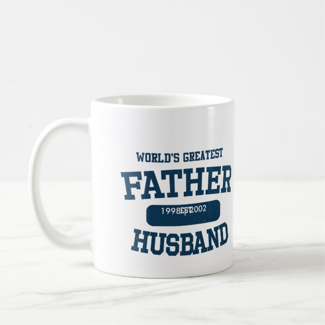Personalisierte Word's Beste Vater-Ehemann-Tasse Kaffeetasse (Links)