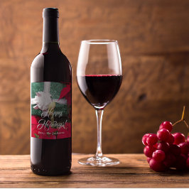 Personalisierte Wrapped Christmas Present Foto Weinetikett