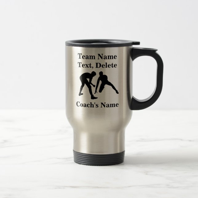 Personalisierte Wrestling-Tasse für Trainer, Reisebecher (Rechts)